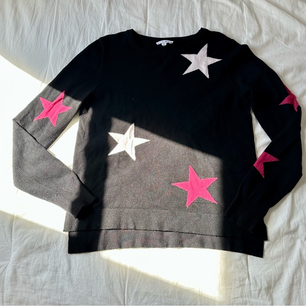 THML Black Sweater with Pink and White Stars - Picture 2 of 12